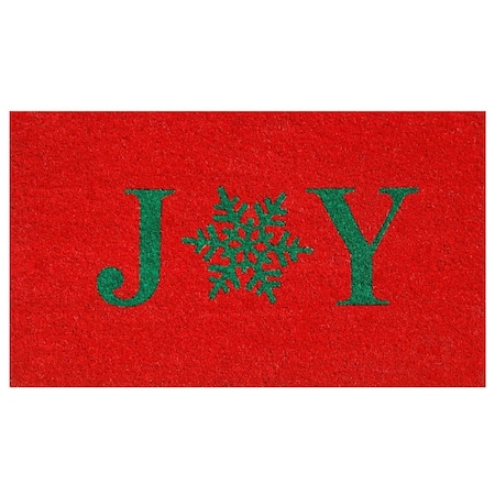 Configuracion 17 x 29 in. Snowflake Joy Rectangular Doormat Red & Green CO2832153